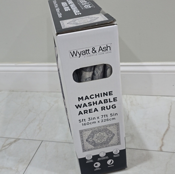 Gray Machine Washable Area Rug - Picture 3 of 7